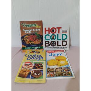 Lot of 4 Recipe Books from Ninja, Jiffy, Veggetti Pro, Pillsbury